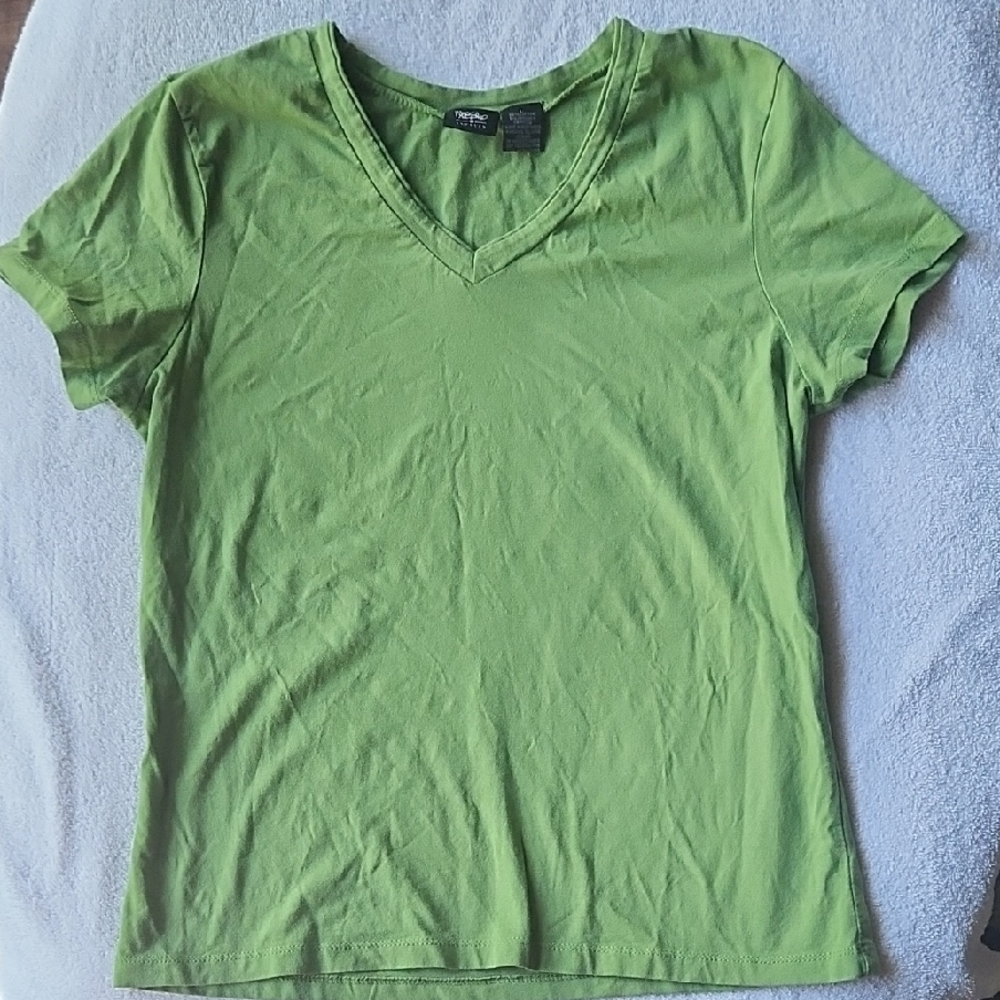 Merona Light Green V-Neck Short Sleeve Tee